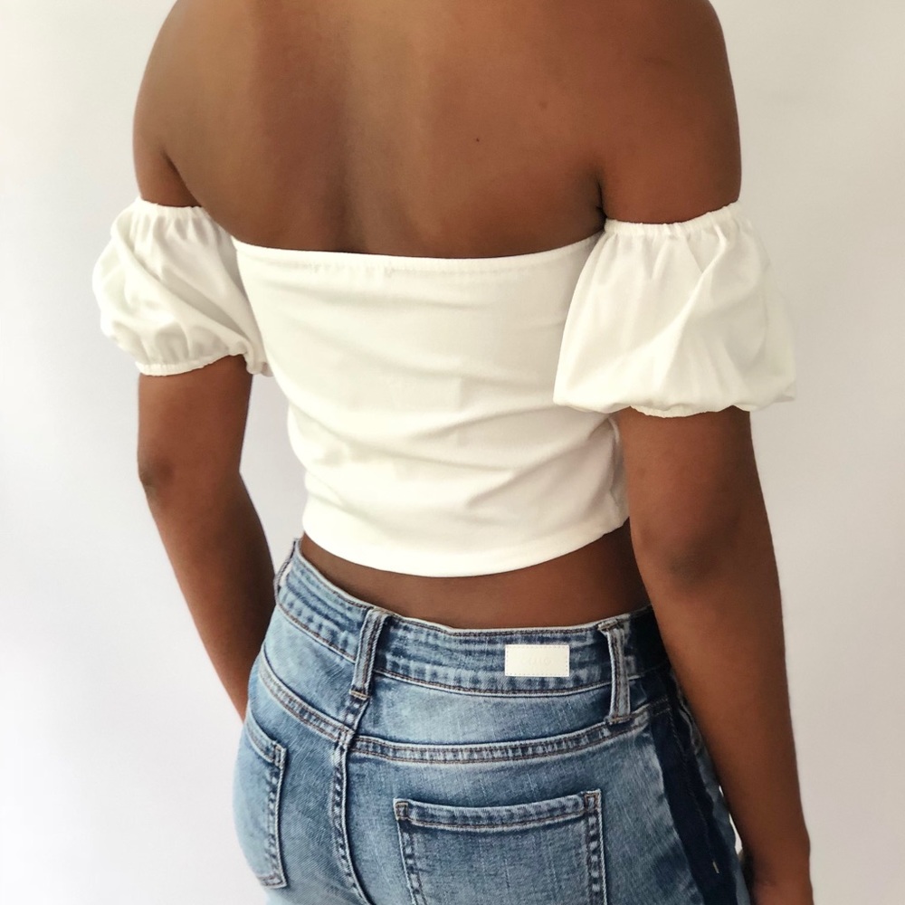 NEW BARDOT CROP TOP - Picture 2 of 4